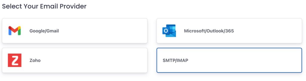 Choosing SMTP / IMAP as email provider in Boxward